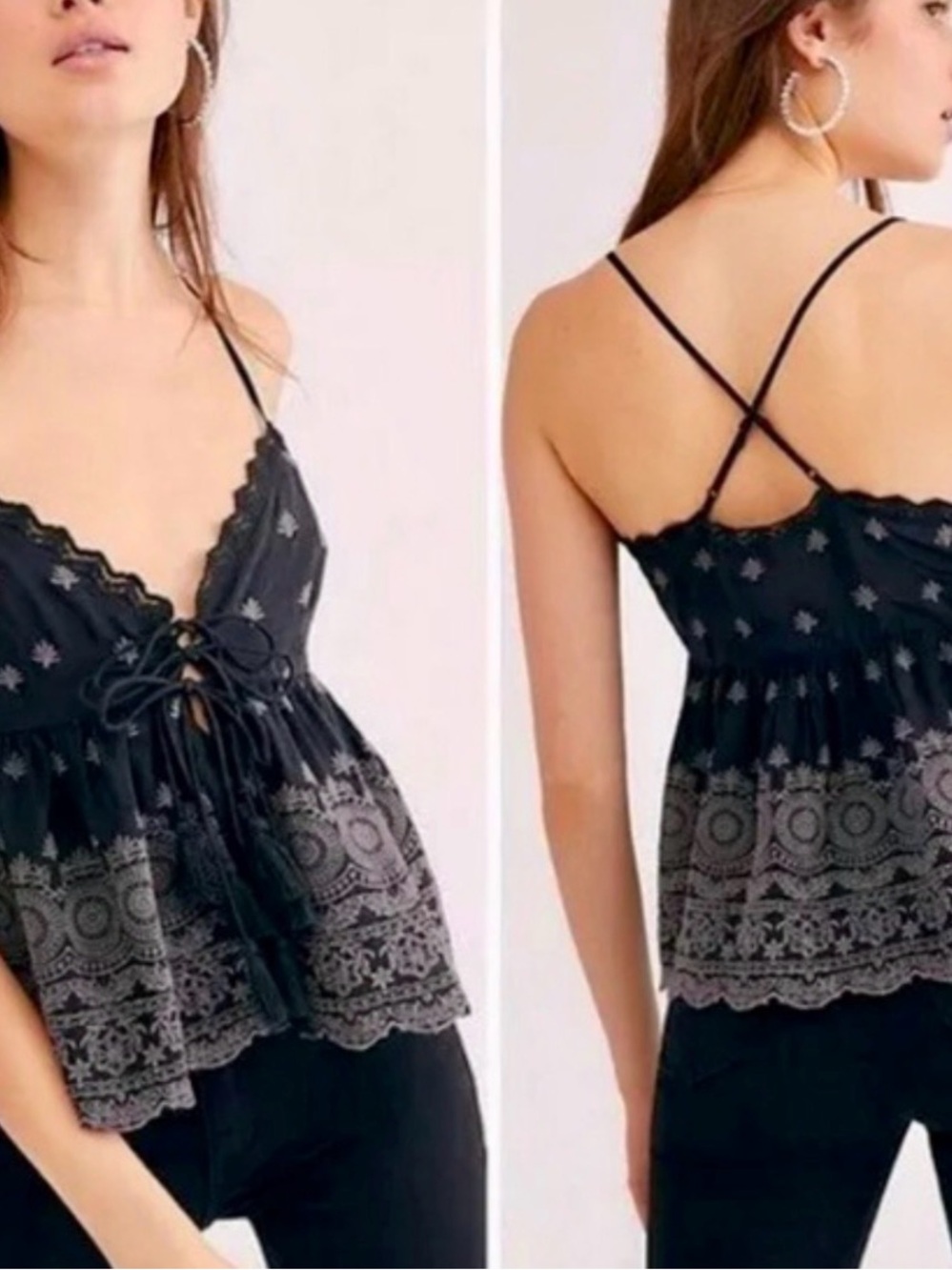 Free People Jenna Embroidered Cami